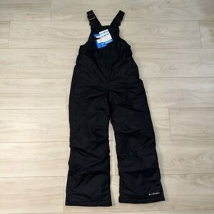 NWT Columbia Black Snow slope II Nylon Snow Bibs Size Youth Medium Winter Play